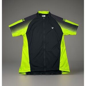 Trek Bontrager Full Zip Cycling Race Jersey Men's L Neon High Visibility -EUC